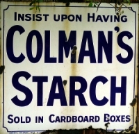 Colman's starch in boxes advertising started 1881 Metal vintage ad