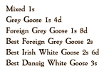 feather prices in London in 1847