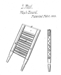 Sketch of washboard with turned legs