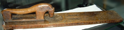 Scandinavian mangle board mangle board with horse handle and carved decoration